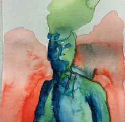 Watercolour image of person on Katherine Engel Psychotherapy website